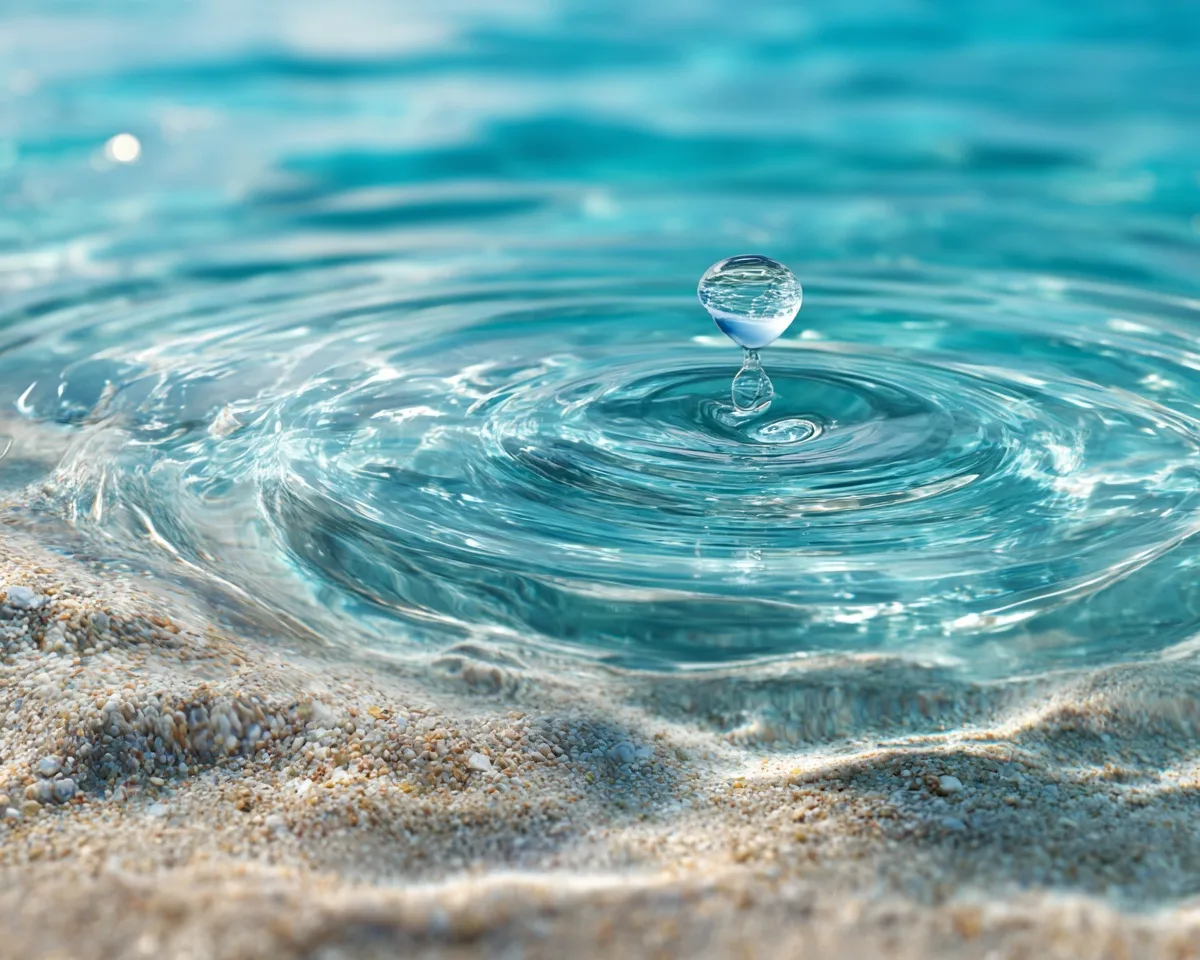 Wassertropfen mit Ringen im klaren Ostseewasser – viszerale Osteopathie in Ostseebad Rerik